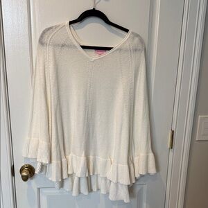 Lilly Pulitzer Cream Poncho Sweater